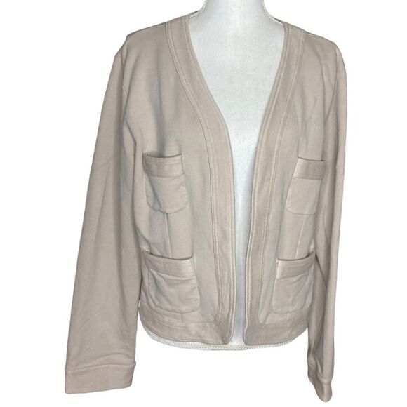 Pendleton Wm’s XL Beige Cotton Blend 4 Pocket Open Short Cardigan Sweater - Picture 1 of 5